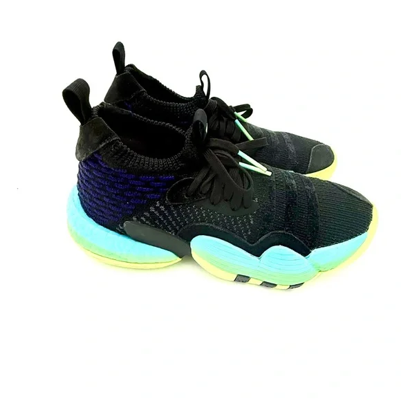 Adidas Trae Young 2 Trae-Tlien‎ Boys Size 6 Core Black H06473 Team Solar Green - Picture 2 of 15